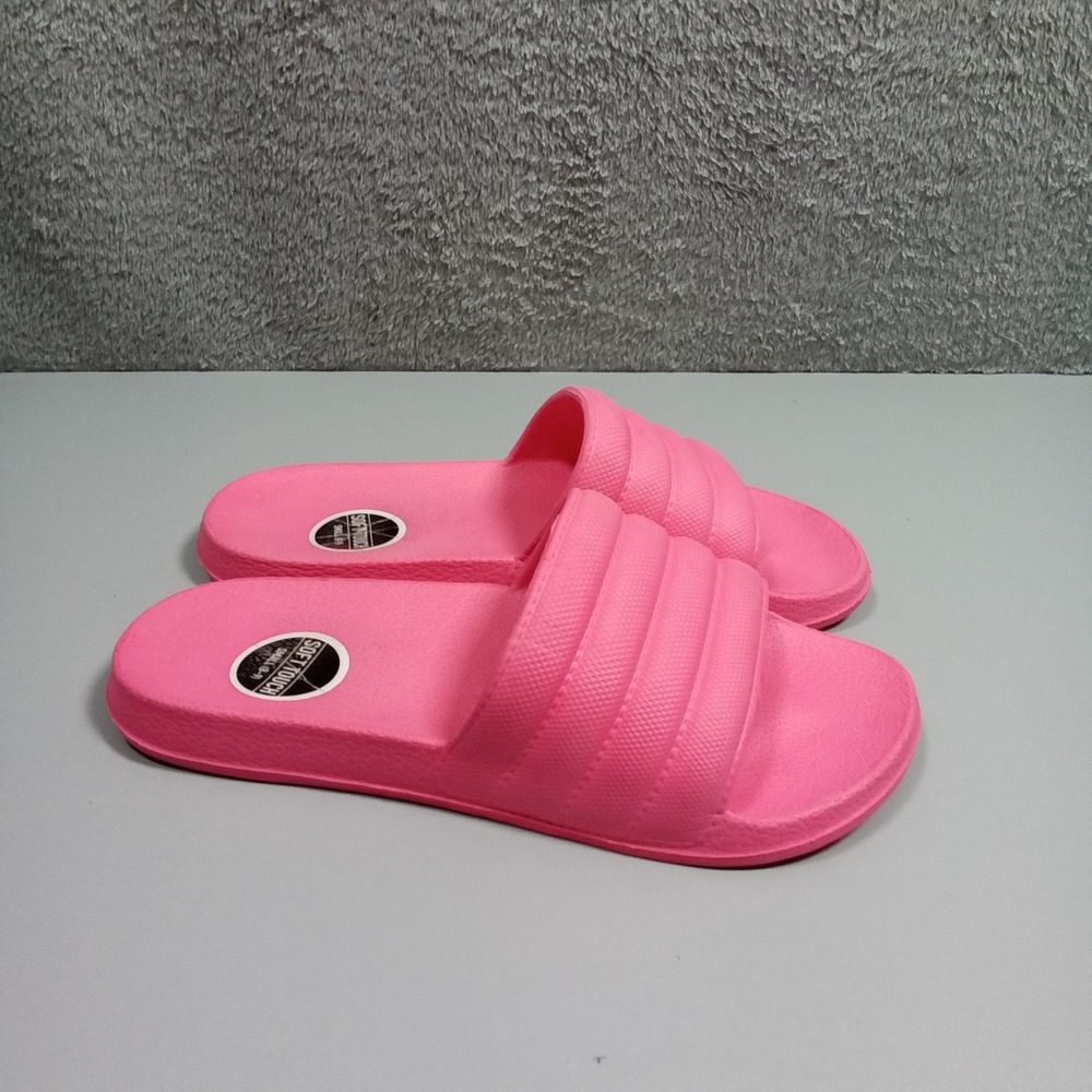 Soft Touch Pink Slide Sandals Womens Size Small 8-9 Padded Strap Casual Shoes